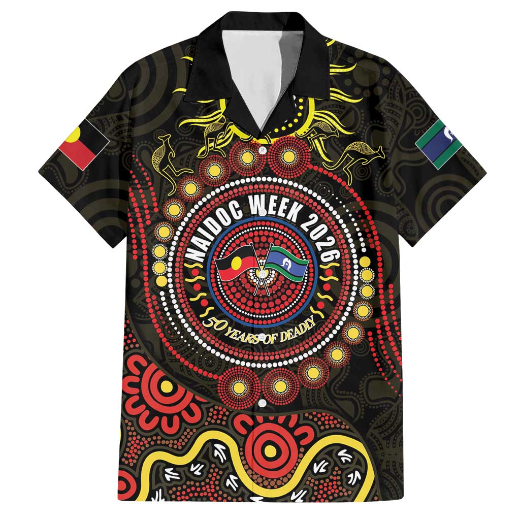 50 Years Of Deadly NAIDOC Week 2026 Hawaiian Shirt Aussie Kangaroo Aboriginal Art