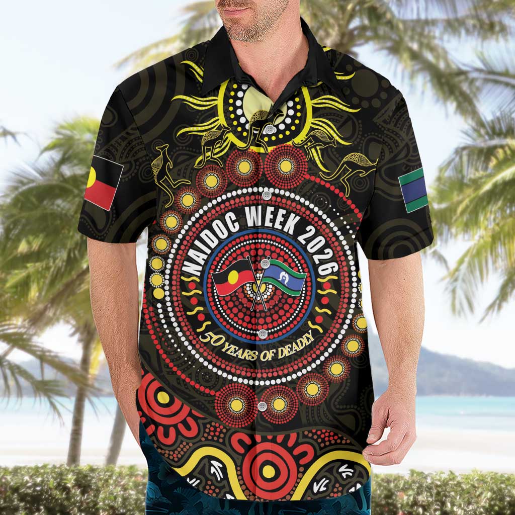 50 Years Of Deadly NAIDOC Week 2026 Hawaiian Shirt Aussie Kangaroo Aboriginal Art