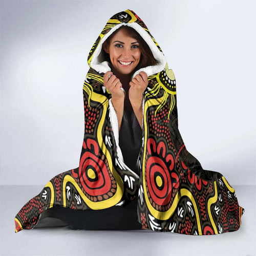 50 Years Of Deadly NAIDOC Week 2026 Hooded Blanket Aussie Kangaroo Aboriginal Art