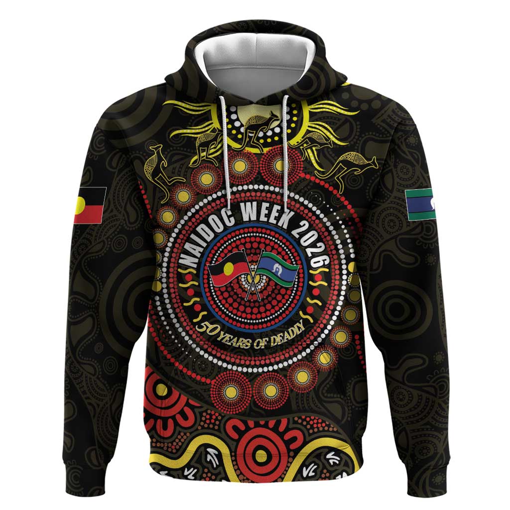 50 Years Of Deadly NAIDOC Week 2026 Hoodie Aussie Kangaroo Aboriginal Art