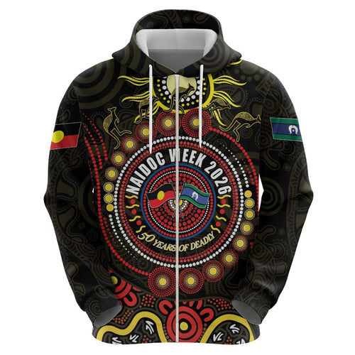 50 Years Of Deadly NAIDOC Week 2026 Hoodie Aussie Kangaroo Aboriginal Art