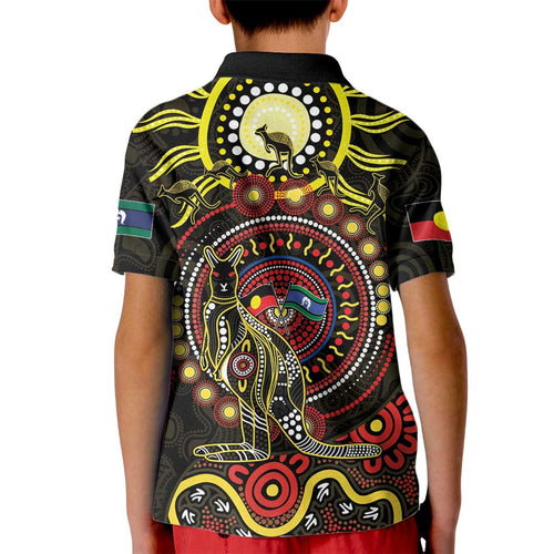 50 Years Of Deadly NAIDOC Week 2026 Kid Polo Shirt Aussie Kangaroo Aboriginal Art