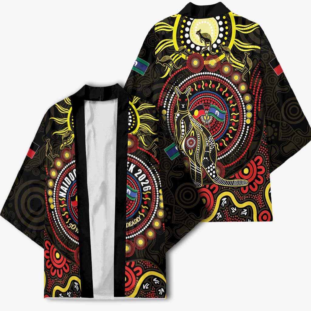 50 Years Of Deadly NAIDOC Week 2026 Kimono Aussie Kangaroo Aboriginal Art