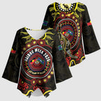 50 Years Of Deadly NAIDOC Week 2026 Kimono Sleeve Blouse Aussie Kangaroo Aboriginal Art