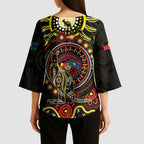 50 Years Of Deadly NAIDOC Week 2026 Kimono Sleeve Blouse Aussie Kangaroo Aboriginal Art