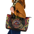 50 Years Of Deadly NAIDOC Week 2026 Leather Tote Bag Aussie Kangaroo Aboriginal Art