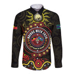 50 Years Of Deadly NAIDOC Week 2026 Long Sleeve Button Shirt Aussie Kangaroo Aboriginal Art