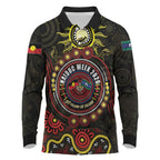 50 Years Of Deadly NAIDOC Week 2026 Long Sleeve Polo Shirt Aussie Kangaroo Aboriginal Art
