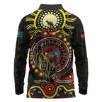 50 Years Of Deadly NAIDOC Week 2026 Long Sleeve Polo Shirt Aussie Kangaroo Aboriginal Art