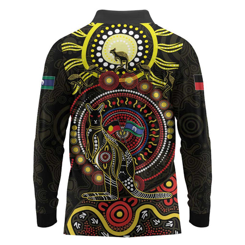 50 Years Of Deadly NAIDOC Week 2026 Long Sleeve Polo Shirt Aussie Kangaroo Aboriginal Art