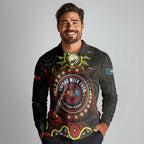 50 Years Of Deadly NAIDOC Week 2026 Long Sleeve Polo Shirt Aussie Kangaroo Aboriginal Art