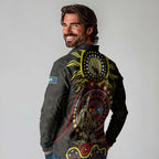 50 Years Of Deadly NAIDOC Week 2026 Long Sleeve Polo Shirt Aussie Kangaroo Aboriginal Art