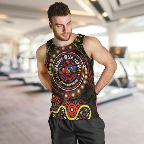 50 Years Of Deadly NAIDOC Week 2026 Men Tank Top Aussie Kangaroo Aboriginal Art