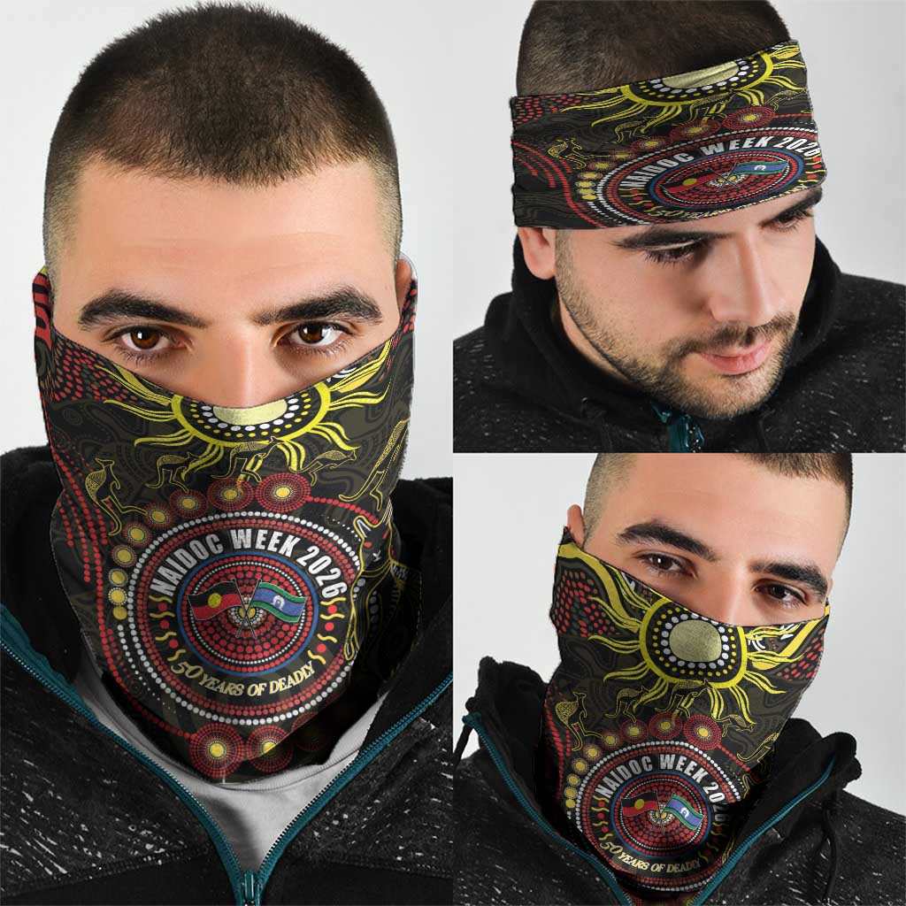 50 Years Of Deadly NAIDOC Week 2026 Neck Gaiter Aussie Kangaroo Aboriginal Art