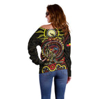 50 Years Of Deadly NAIDOC Week 2026 Off Shoulder Sweater Aussie Kangaroo Aboriginal Art