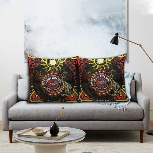 50 Years Of Deadly NAIDOC Week 2026 Pillow Cover Aussie Kangaroo Aboriginal Art