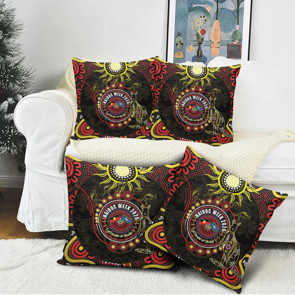 50 Years Of Deadly NAIDOC Week 2026 Pillow Cover Aussie Kangaroo Aboriginal Art