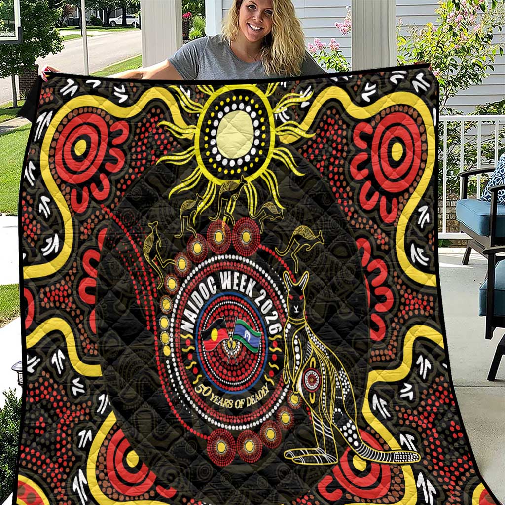 50 Years Of Deadly NAIDOC Week 2026 Quilt Aussie Kangaroo Aboriginal Art
