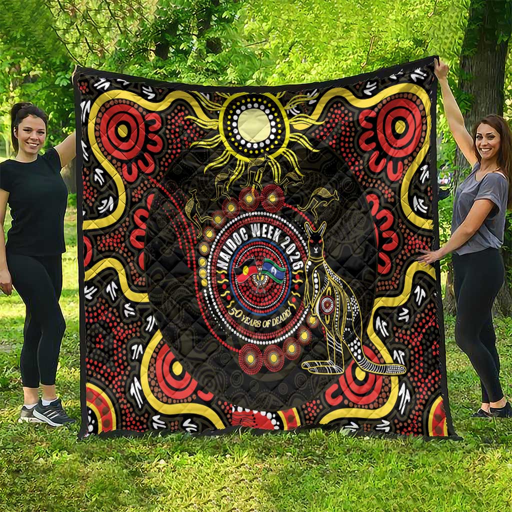 50 Years Of Deadly NAIDOC Week 2026 Quilt Aussie Kangaroo Aboriginal Art