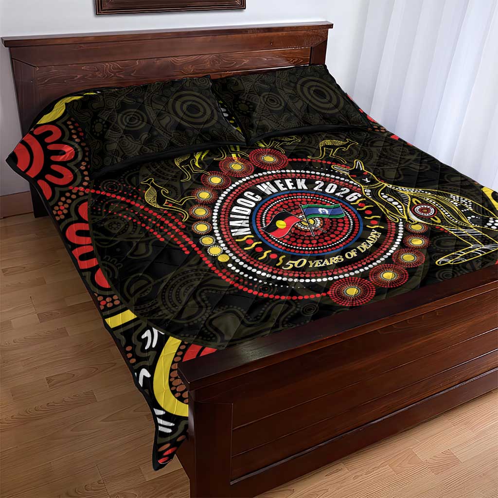 50 Years Of Deadly NAIDOC Week 2026 Quilt Bed Set Aussie Kangaroo Aboriginal Art