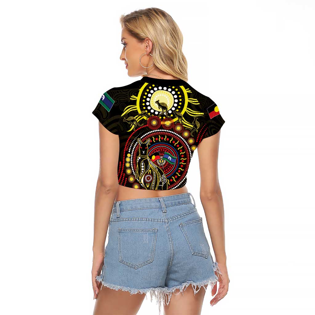 50 Years Of Deadly NAIDOC Week 2026 Raglan Cropped T Shirt Aussie Kangaroo Aboriginal Art