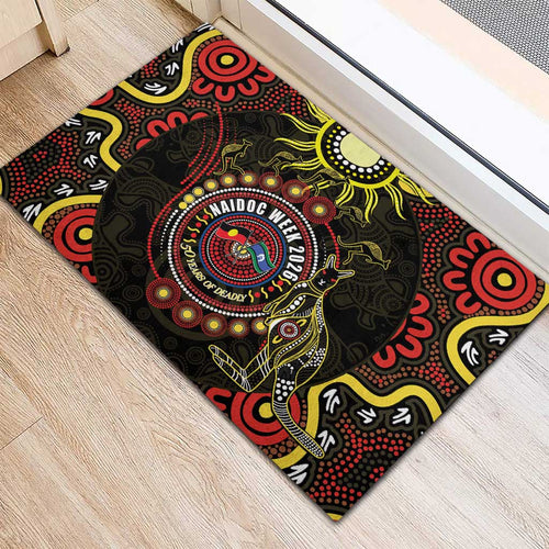 50 Years Of Deadly NAIDOC Week 2026 Rubber Doormat Aussie Kangaroo Aboriginal Art