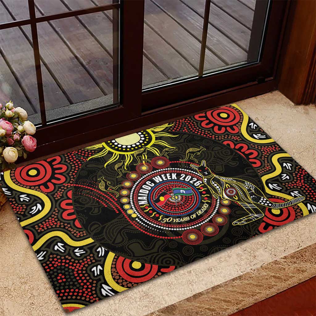 50 Years Of Deadly NAIDOC Week 2026 Rubber Doormat Aussie Kangaroo Aboriginal Art