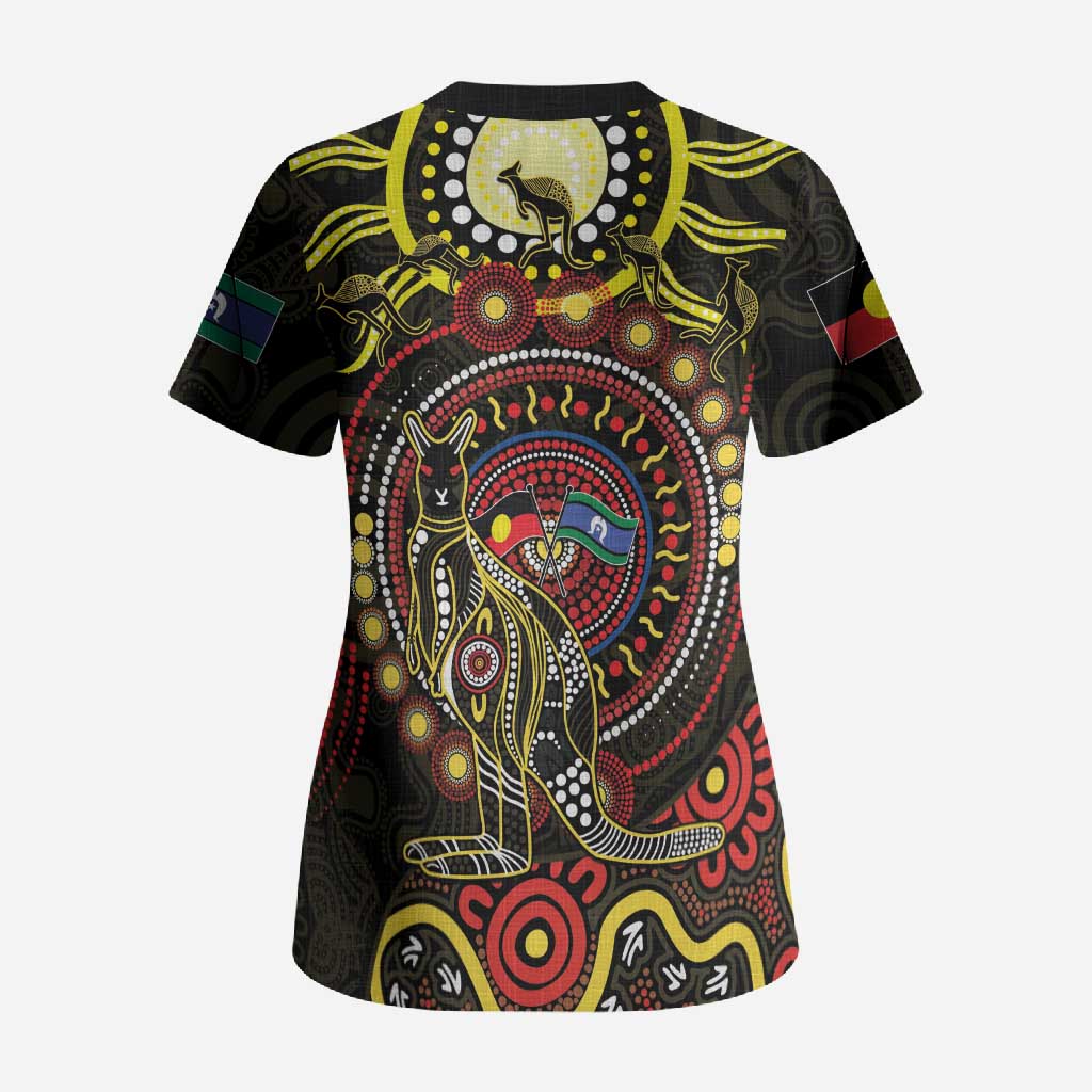 50 Years Of Deadly NAIDOC Week 2026 Scrub Top Aussie Kangaroo Aboriginal Art