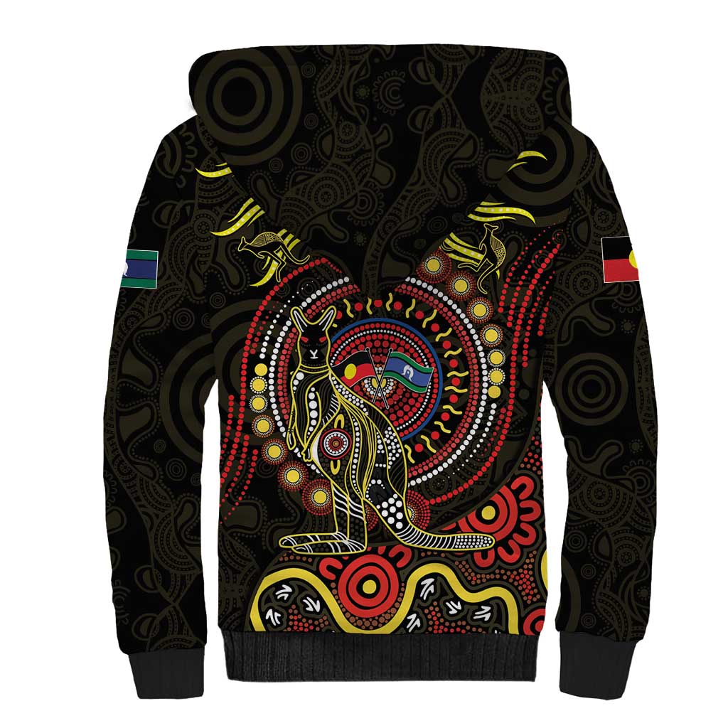 50 Years Of Deadly NAIDOC Week 2026 Sherpa Hoodie Aussie Kangaroo Aboriginal Art
