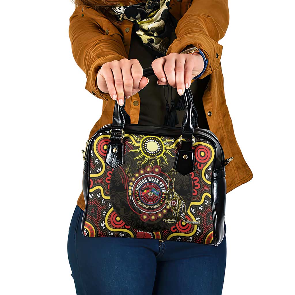 50 Years Of Deadly NAIDOC Week 2026 Shoulder Handbag Aussie Kangaroo Aboriginal Art