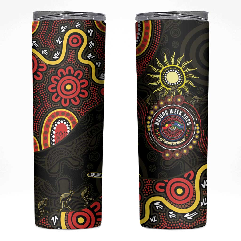 50 Years Of Deadly NAIDOC Week 2026 Skinny Tumbler Aussie Kangaroo Aboriginal Art