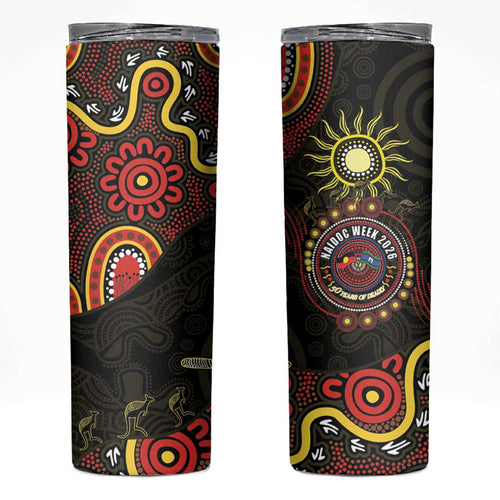 50 Years Of Deadly NAIDOC Week 2026 Skinny Tumbler Aussie Kangaroo Aboriginal Art