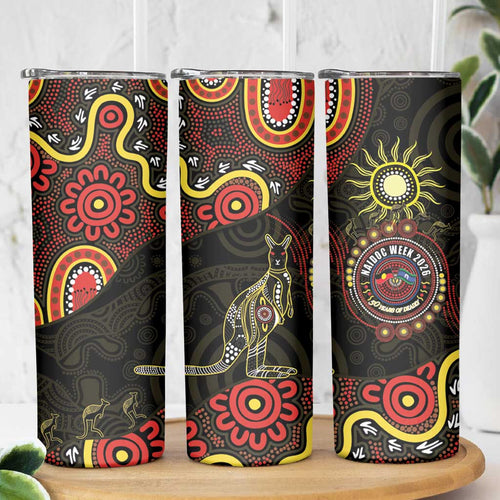 50 Years Of Deadly NAIDOC Week 2026 Skinny Tumbler Aussie Kangaroo Aboriginal Art