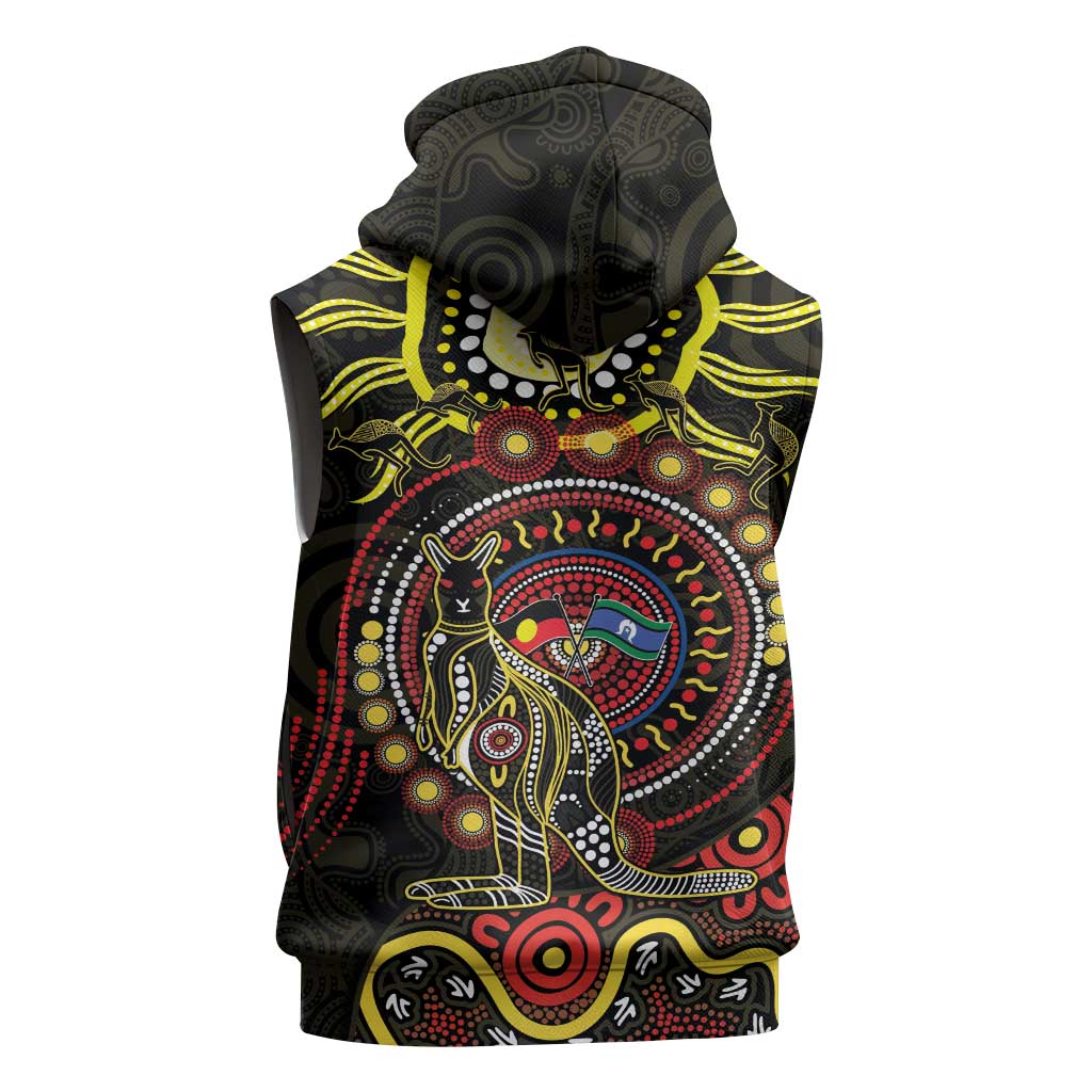 50 Years Of Deadly NAIDOC Week 2026 Sleeveless Hoodie Aussie Kangaroo Aboriginal Art