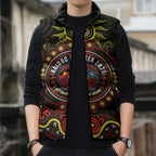 50 Years Of Deadly NAIDOC Week 2026 Sleeveless Puffer Jacket Aussie Kangaroo Aboriginal Art