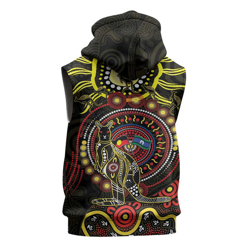 50 Years Of Deadly NAIDOC Week 2026 Sleeveless Zip Hoodie Aussie Kangaroo Aboriginal Art