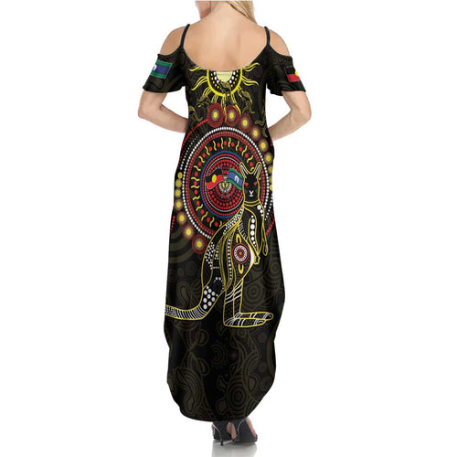 50 Years Of Deadly NAIDOC Week 2026 Summer Maxi Dress Aussie Kangaroo Aboriginal Art