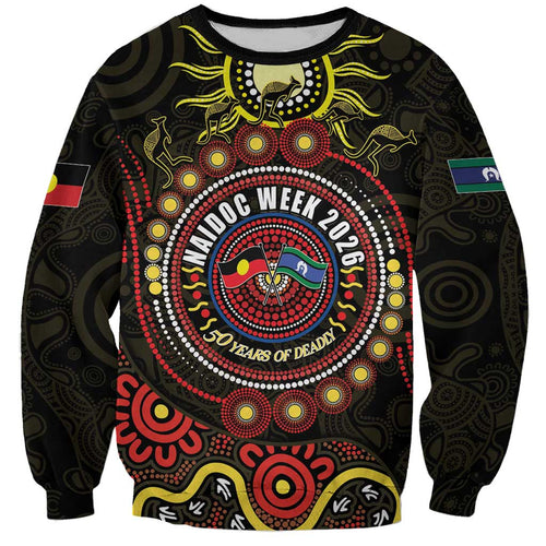 50 Years Of Deadly NAIDOC Week 2026 Sweatshirt Aussie Kangaroo Aboriginal Art