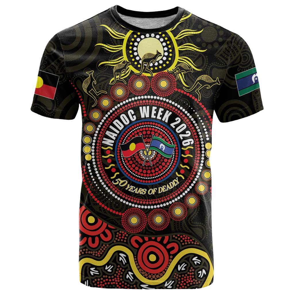 50 Years Of Deadly NAIDOC Week 2026 T Shirt Aussie Kangaroo Aboriginal Art
