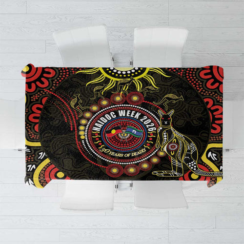 50 Years Of Deadly NAIDOC Week 2026 Tablecloth Aussie Kangaroo Aboriginal Art