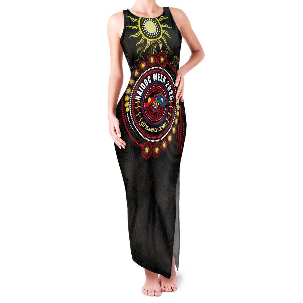 50 Years Of Deadly NAIDOC Week 2026 Tank Maxi Dress Aussie Kangaroo Aboriginal Art