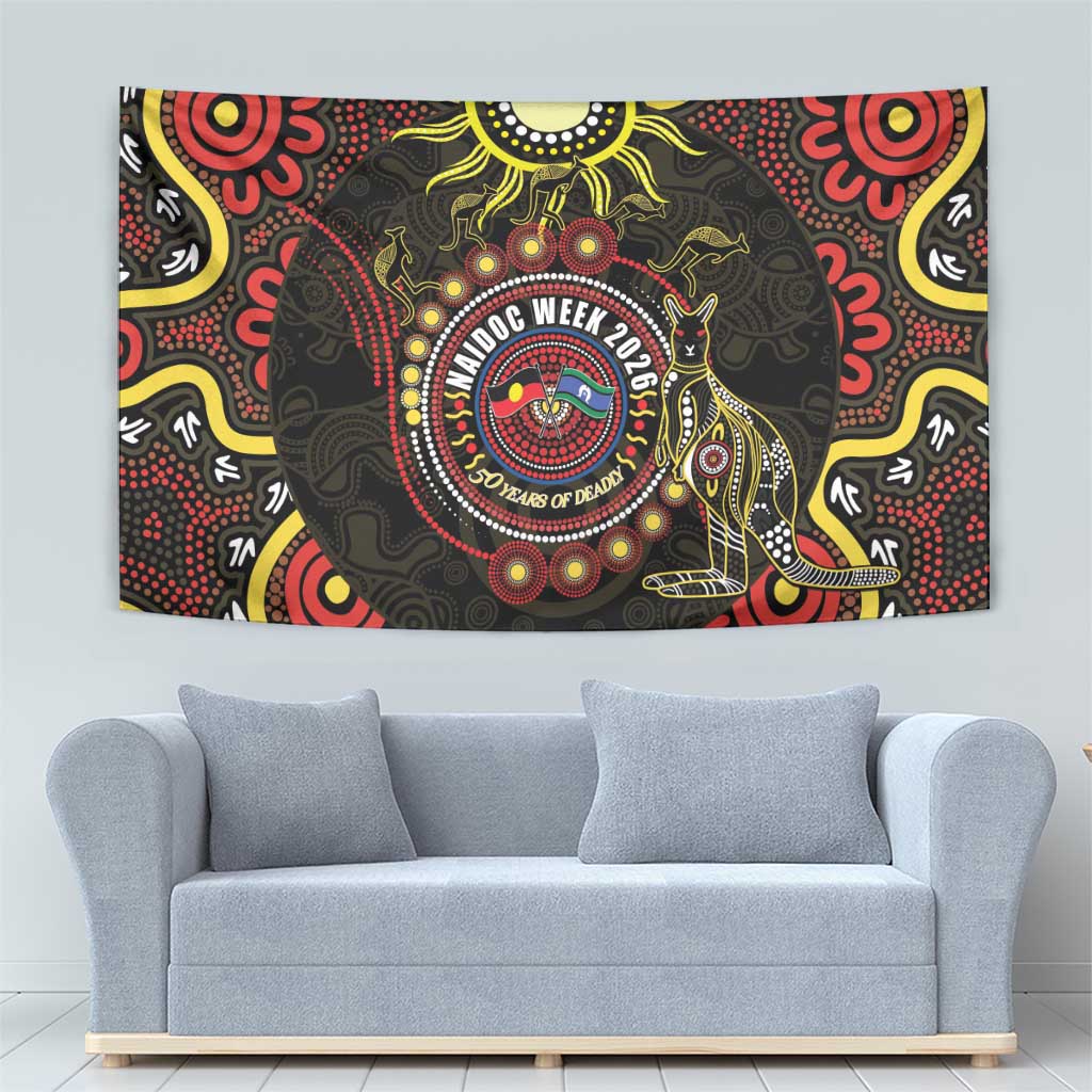 50 Years Of Deadly NAIDOC Week 2026 Tapestry Aussie Kangaroo Aboriginal Art