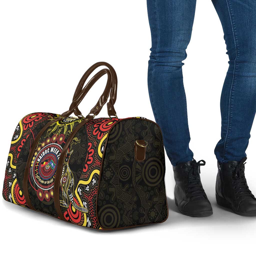 50 Years Of Deadly NAIDOC Week 2026 Travel Bag Aussie Kangaroo Aboriginal Art
