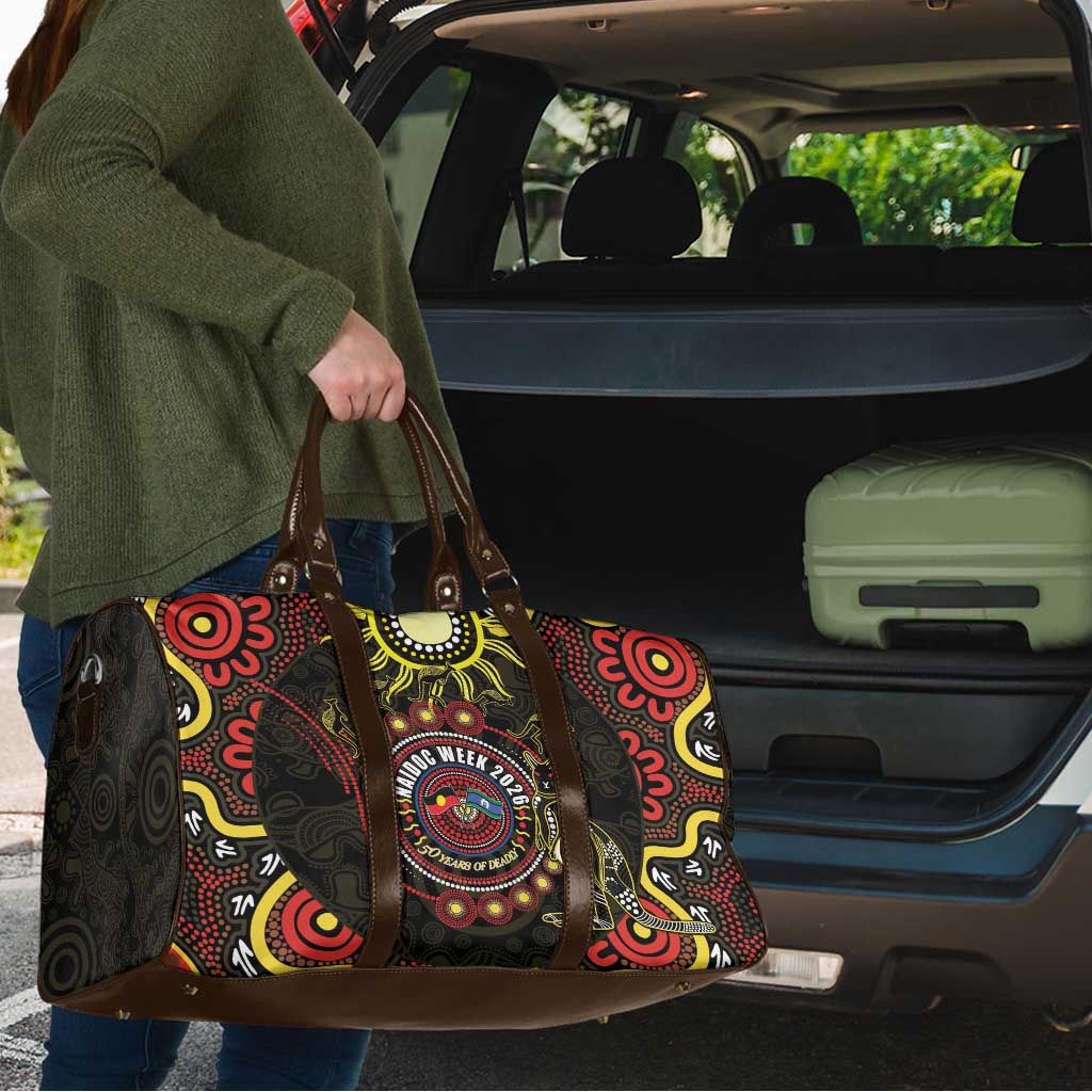 50 Years Of Deadly NAIDOC Week 2026 Travel Bag Aussie Kangaroo Aboriginal Art