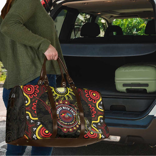 50 Years Of Deadly NAIDOC Week 2026 Travel Bag Aussie Kangaroo Aboriginal Art