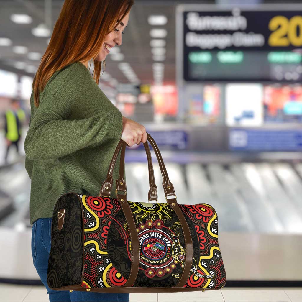 50 Years Of Deadly NAIDOC Week 2026 Travel Bag Aussie Kangaroo Aboriginal Art