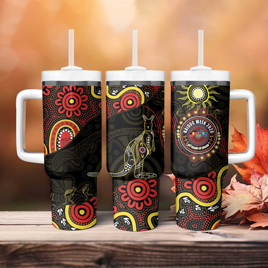 50 Years Of Deadly NAIDOC Week 2026 Tumbler With Handle Aussie Kangaroo Aboriginal Art