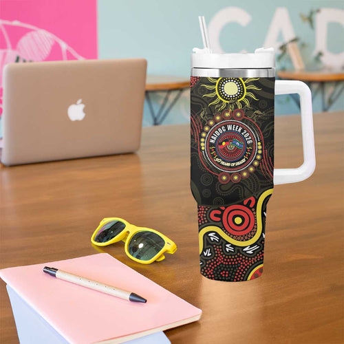 50 Years Of Deadly NAIDOC Week 2026 Tumbler With Handle Aussie Kangaroo Aboriginal Art