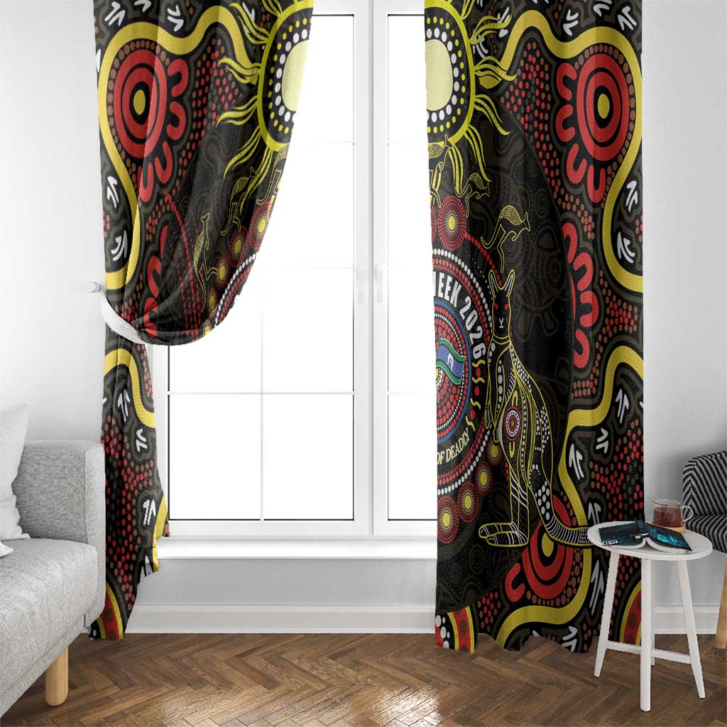 50 Years Of Deadly NAIDOC Week 2026 Window Curtain Aussie Kangaroo Aboriginal Art