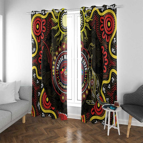 50 Years Of Deadly NAIDOC Week 2026 Window Curtain Aussie Kangaroo Aboriginal Art